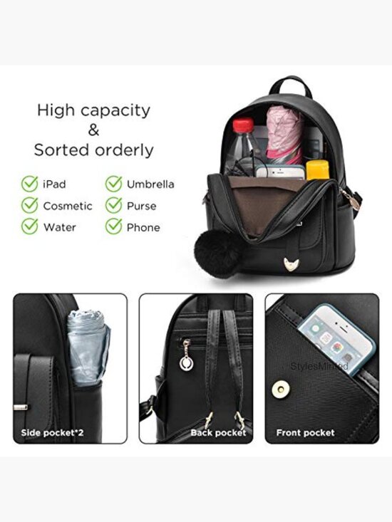 Mini Backpack Purse for Women PU Leather Shoulder Bag main image 4